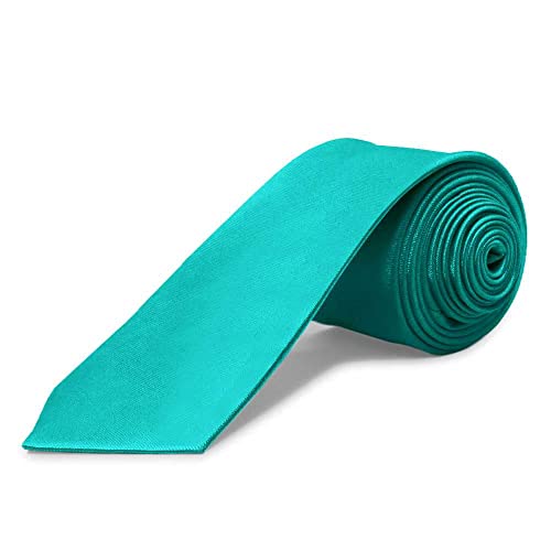 OcioDual Schmale Unisex-Krawatte ohne Satindruck für Feiern und Veranstaltungen 100% blaues Polyester von OcioDual