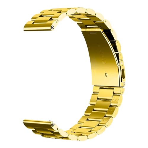 OcioDual Stainless Steel bracelet, Uhrenarmband Edelstahl, Farbe Gold, Kompatibel mit herkömmlichen und intelligenten Uhren mit langer Lebensdauer 22mm von OcioDual