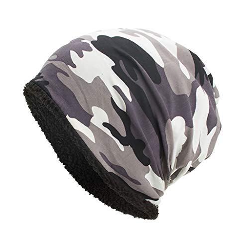 Ocobudbxw Unisex Winter Warm Baggy Beanie Mütze Camouflage Faux Fleece gefüttert Ski Skull Cap von Xamic