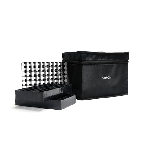 Octirst Marker-Aufbewahrungsbox für 120 Marker mit Bodenschlitzen, Robuste Tragetasche mit Griff, für Kinder & Zeichenbegeisterte, Schwarz Octirst Marker-Aufbewahrungsbox für 120 Marker mit Bodenschlitzen, Robuste Tragetasche mit Griff, für Kinder & Zeichenbegeisterte, Schwarz von Octirst