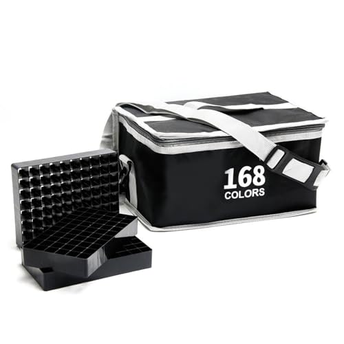Octirst Marker-Aufbewahrungsbox für 168-170 Marker mit Bodenschlitzen, Robuste Tragetasche mit Griff, für Kinder & Zeichenbegeisterte, Schwarz Octirst Marker-Aufbewahrungsbox für 168-170 Marker mit Bodenschlitzen, Robuste Tragetasche mit Griff, für Kinder & Zeichenbegeisterte, Schwarz von Octirst