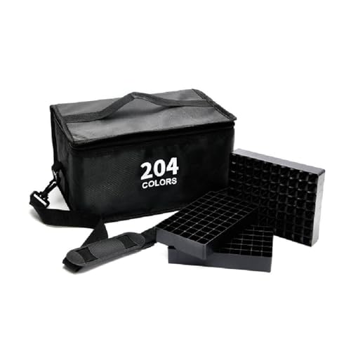 Octirst Marker-Aufbewahrungsbox für 204-216Marker mit Bodenschlitzen, Robuste Tragetasche mit Griff, für Kinder & Zeichenbegeisterte, Schwarz Octirst Marker-Aufbewahrungsbox für 204-216Marker mit Bodenschlitzen, Robuste Tragetasche mit Griff, für Kinder & Zeichenbegeisterte, Schwarz von Octirst