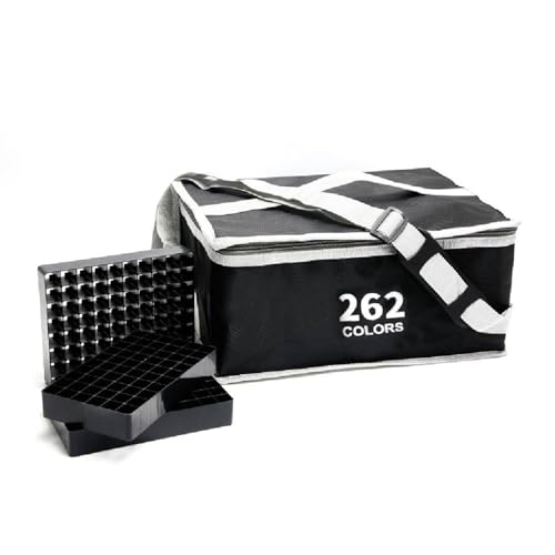 Octirst Marker-Aufbewahrungsbox für 262-280 Marker mit Bodenschlitzen, Robuste Tragetasche mit Griff, für Kinder & Zeichenbegeisterte, Schwarz von Octirst