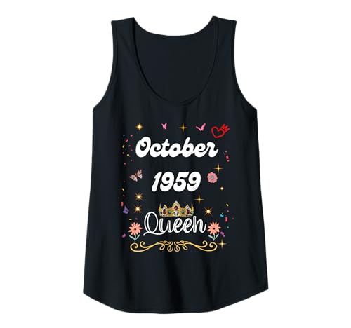 Damen Oktober 1959 Königin seit Oktober 1959 Geburtstag Mädchen Frauen Tank Top Damen Oktober 1959 Königin seit Oktober 1959 Geburtstag Mädchen Frauen Tank Top von October 1959 Queen Since October 1959 Birthday