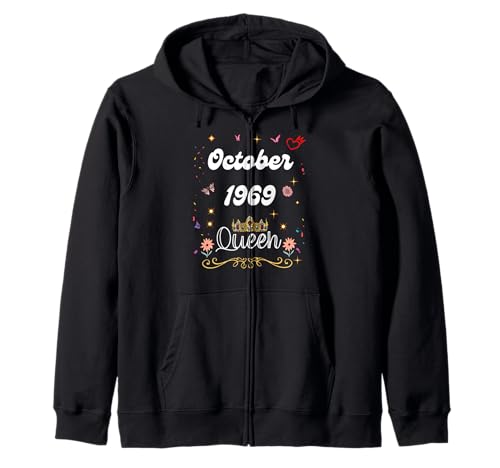 Oktober 1969 Königin seit Oktober 1969 Geburtstag Mädchen Frauen Kapuzenjacke Oktober 1969 Königin seit Oktober 1969 Geburtstag Mädchen Frauen Kapuzenjacke von October 1969 Queen Since October 1969 Birthday