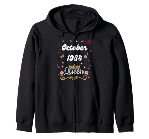 Oktober 1984 Königin seit Oktober 1984 Geburtstag Mädchen Frauen Kapuzenjacke Oktober 1984 Königin seit Oktober 1984 Geburtstag Mädchen Frauen Kapuzenjacke von October 1984 Queen Since October 1984 Birthday