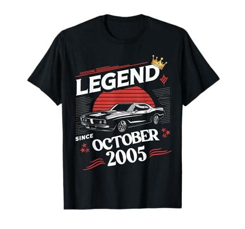 Eine Legende wurde im Oktober 2005 geboren. Awesome Man Boy Birthday T-Shirt von October 2005 Birthday Legendary Since 2005 Men