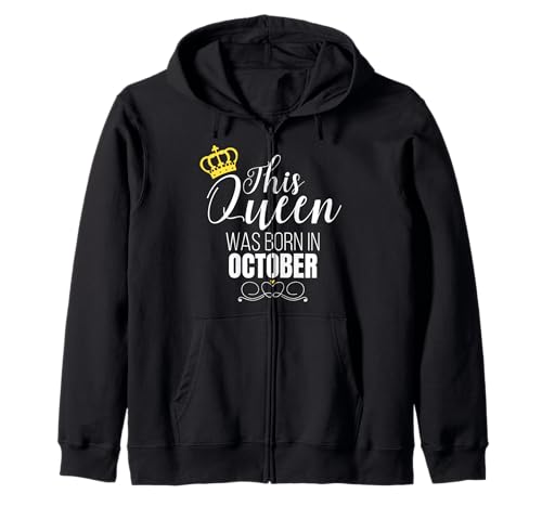 Diese Königin wurde im Oktober geboren, freche lustige Damen Kapuzenjacke Diese Königin wurde im Oktober geboren, freche lustige Damen Kapuzenjacke von October Princess Celebration