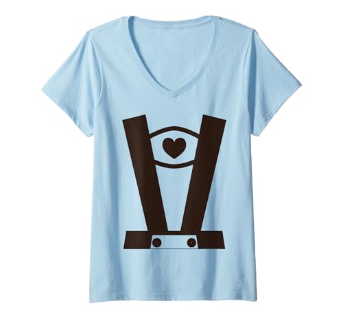 Damen Oktoberfest Lederhose Halloween Kostüm Oktoberkostüme T-Shirt mit V-Ausschnitt Damen Oktoberfest Lederhose Halloween Kostüm Oktoberkostüme T-Shirt mit V-Ausschnitt von Octoberfest Halloween Costumes Men Women Girl Boy