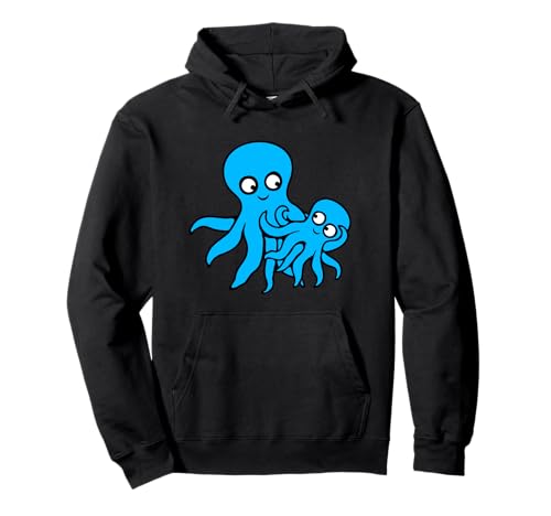 Oktopus Mama Papa Kind Baby Mutter Vater Familie Cartoon Spaß Pullover Hoodie von Octopus Calamari Squid Tentacle Kraken Animal Fun