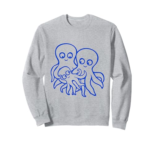krake Mama Papa EIN Kind Baby Mutter Vater Familie schwanger Sweatshirt von Octopus Calamari Squid Tentacle Kraken Animal Fun