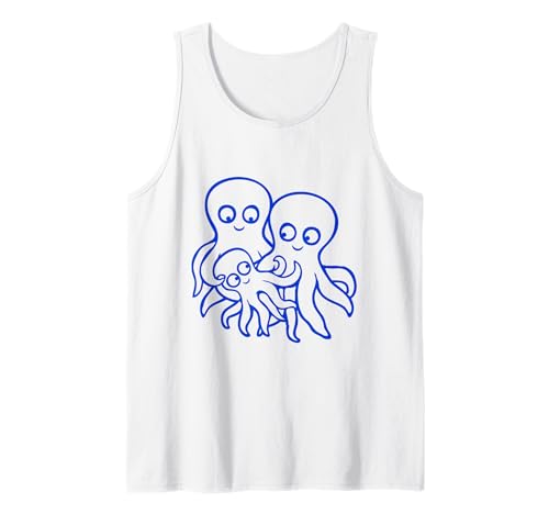krake Mama Papa EIN Kind Baby Mutter Vater Familie schwanger Tank Top von Octopus Calamari Squid Tentacle Kraken Animal Fun
