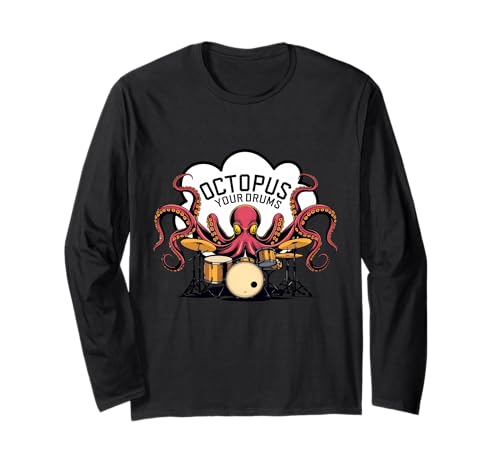 Herren Trommelkrake Langarmshirt von Octopus Drummers Store