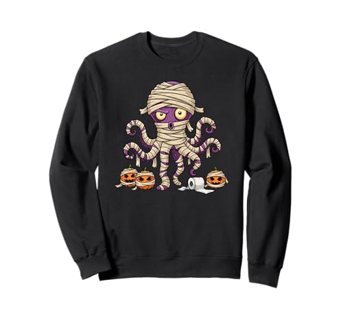 Lustiger Krake Mumie Kürbis Halloween Kinder Herren Damen Sweatshirt von Octopus Lovers Cute Halloween Outfits for Boy Girl