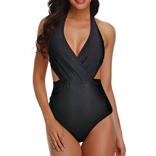 Octopus Damen Bademode Trendiger Badeanzug Einteiler Monokini f5689 Farbe: Schwarz BA27(sw), Gr. 50 von Octopus