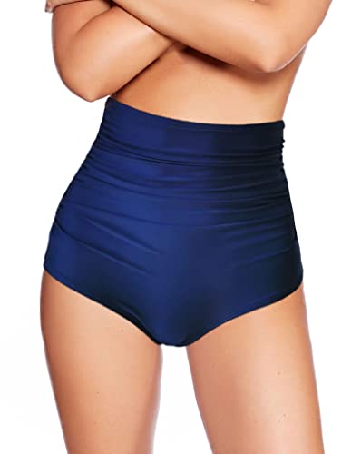 Octopus Damen Bikinislip Elegante High Waist Bikinihose f5678 Farbe: S11(NAV) High Waist Slip Blau, Gr. 40 von Octopus