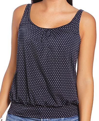 Octopus Damen MIXKINI Tankini. Das Bauchweg Figurwunder von der Insel Rügen zum selber Mixen f5690 Farbe: Oberteil Blau Weiss gepunktet G(1090) OT, Gr. 52 von Octopus