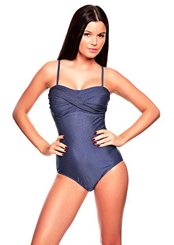 Octopus Figuroptimizer Damen Tankini, Badeanzug, Verschiedene Designs f3659 Farbe: Badeanzug - Blau gepunktet (1066), Gr. 44 von Octopus