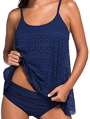 Octopus Figurumspielende Bademode im Oversize Look Tankini mit Slip f5592 Farbe: T18(ma)-S4(ma) Tankini Blau, Slip Blau, Gr. 38 von Octopus