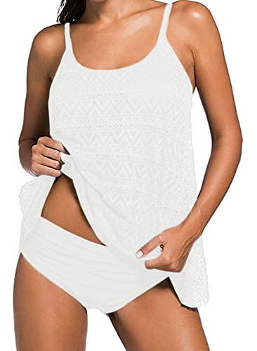 Octopus Figurumspielende Bademode im Oversize Look Tankini mit Slip f5592 Farbe: T18(wei)-S4(wei) Tankini Weiss, Slip Weiss, Gr. 46 von Octopus