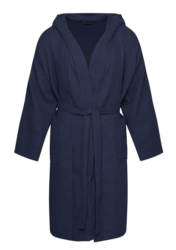 Octopus Herren Waffelpique Bademantel in angesagten Farben 100% Baumwolle f5754 Farbe: Bademantel Blau (1493), Gr. 3XL von Octopus