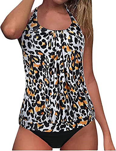 Octopus Oversize Damen Tankini Set Bauchweg mit Slip, Hotpants oder High Waist f5465 Farbe: Tankini Leolook, High Waist Slip Schwarz G(1460)+S9(sw), Gr. 50 von Octopus