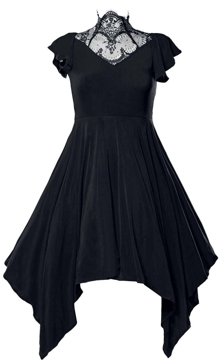 Ocultica - Gothic Kleid knielang - Gothic Kleid - S bis 4XL - für Damen - Größe 4XL - schwarz von Ocultica