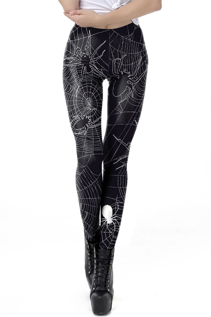 Ocultica - Gothic Leggings - Spider Leggings - S bis XXL - für Damen - Größe L - schwarz von Ocultica