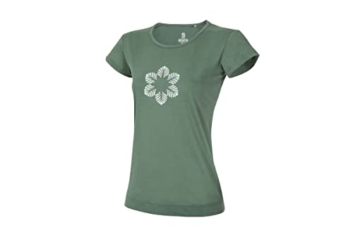 Ocun Damen Classic Organic Flower T-Shirt, Green Duck, M von Ocun