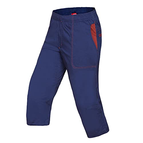 Ocun M Jaws 3/4 Blau - Atmungsaktive elastische Herren Baumwoll 3/4 Kletterhose, Größe L - Farbe Blue Dress von Ocun