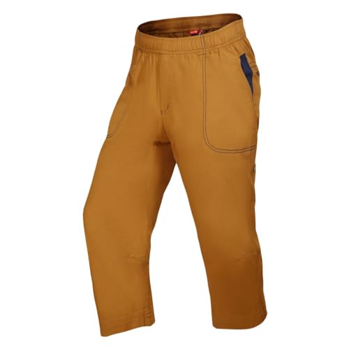 Ocun M Jaws 3/4 Braun - Atmungsaktive elastische Herren Baumwoll 3/4 Kletterhose, Größe M - Farbe Brown Brandy von Ocun