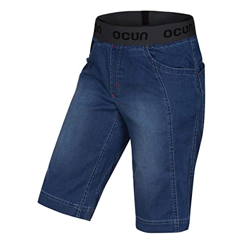 Ocun M Mania Short Jeans Blau - Leichte atmungsaktive Herren Jeans Klettershorts, Größe XL - Farbe Dark Blue von Ocun