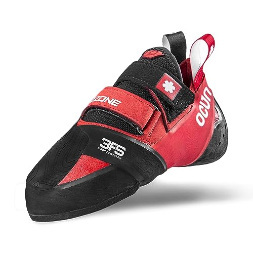 Ocun Ozone Rot - Asymmetrischer leistungsstarker Kletterschuh, Größe EU 43 - Farbe Red von Ocun