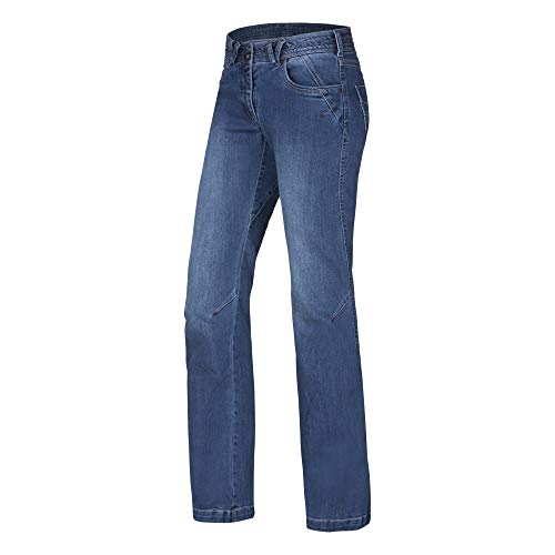 Ocun W Medea Jeans Blau - Stylische elastische Damen Kletterjeans, Größe S - Farbe Middle Blue von Ocun