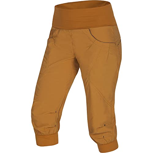 Ocun W Noya Shorts Braun-Orange - Leichte komfortable Damen 3/4 Klettershorts, Größe XXS - Farbe Bishop Brown von Ocun