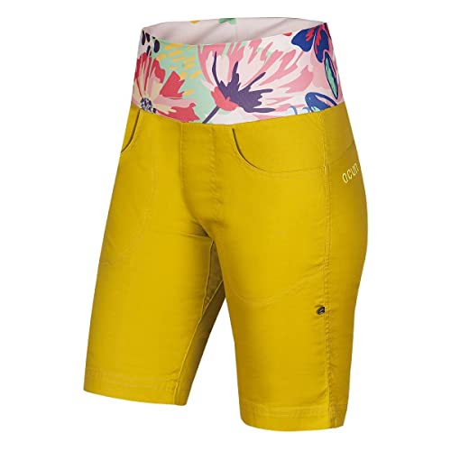 Ocun W Sansa Shorts Gelb - Bequeme Trendige Damen Baumwoll Klettershorts, Größe L - Farbe Yellow Antique Moss von Ocun