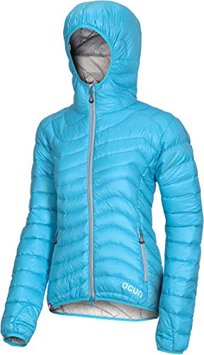 Ocun W Tsunami Blau - Daunen Leichte robust Damen Daunen Kletterjacke, Größe L - Farbe Icemint - Vapor Grey von Ocun