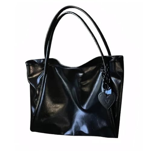 Ocuuer Frauen Leder -Tasche mit Anhänger -Top -Grifftasche for den täglichen Gebrauch (schwarz) von Ocuuer