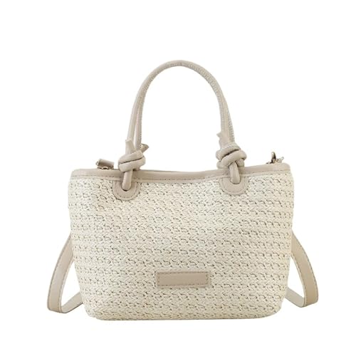 Ocuuer Frauen Strohhalte Handtasche Stylish Strick Umhängetasche Strand Crossbody Tasche (weiß) von Ocuuer