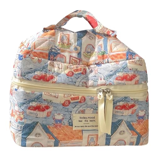 Ocuuer Gesteppte Make-up-Tasche, Reise-Kosmetiktasche, große Kapazität, Kosmetik-Organizer, ästhetische tragbare Kosmetiktasche, kleines Kaninchen for Reisen, Urlaub (Stil 1) von Ocuuer