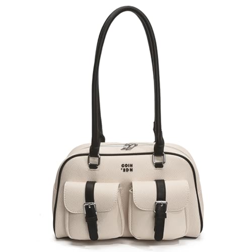 Ocuuer Leder -Umhängetasche for Frauen mit Doppelpocket Trendy Purse (schwarz) von Ocuuer