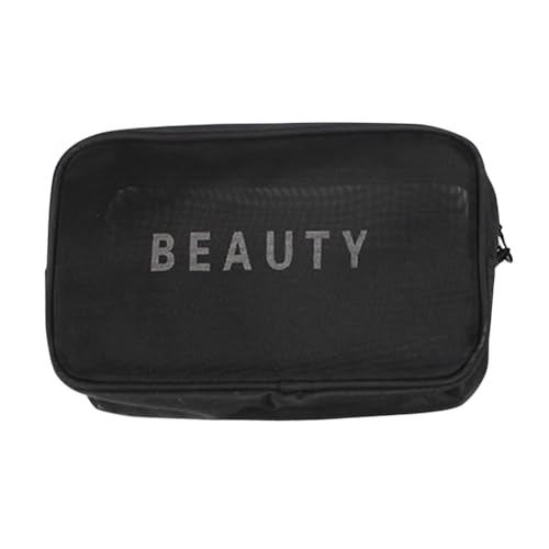 Ocuuer Women Mesh Make -up -Tasche große Kapazität Mini Reisen Toilettenbeutel Leichtes Reißverschluss Hautpflege Bad Bad Duschbeutel (schwarz) von Ocuuer