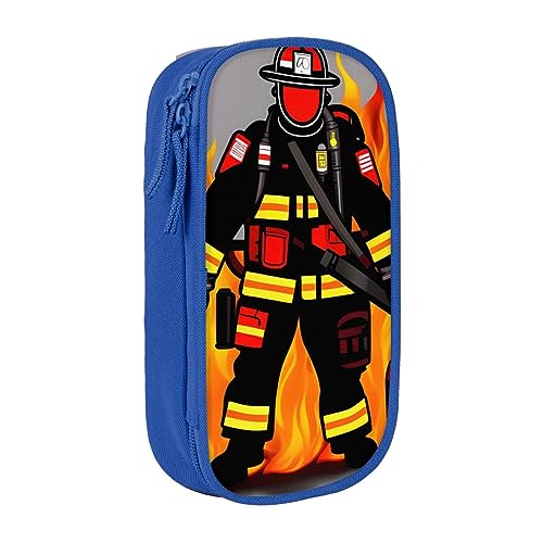 Federmäppchen aus Oxford-Stoff, langlebig und stilvoll, für Schule und Büro, Feuerwehrmann, Feuerwehrmann, blau, Einheitsgröße, Brustbeutel von OdDdot