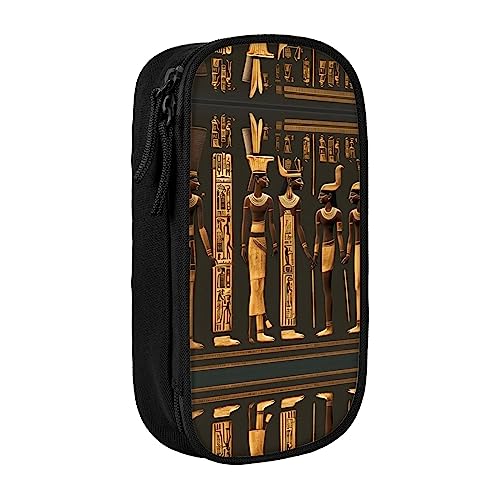 Federmäppchen mit Reißverschluss Große Kapazität Beutel Organizer für Büro Reise Halter Box-Alte ägyptische Hieroglyphe gedruckt von OdDdot