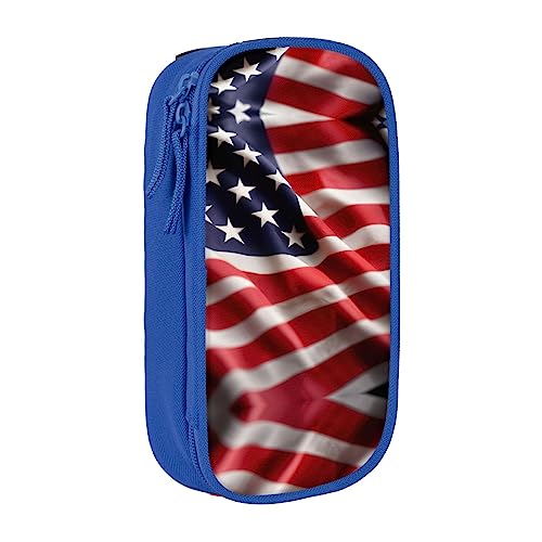 Federmäppchen mit Reißverschluss Große Kapazität Beutel Organizer für Büro Reise Halter Box-Amerikanische Flagge gedruckt von OdDdot