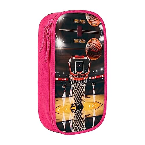 Federmäppchen mit Reißverschluss Große Kapazität Beutel Organizer für Büro Reise Halter Box-Basketball gedruckt von OdDdot