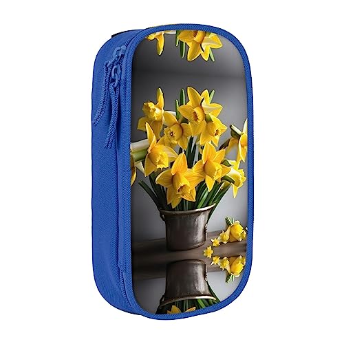 Federmäppchen mit Reißverschluss Große Kapazität Beutel Organizer für Büro Reise Halter Box Bouquet of Daffodils gedruckt von OdDdot