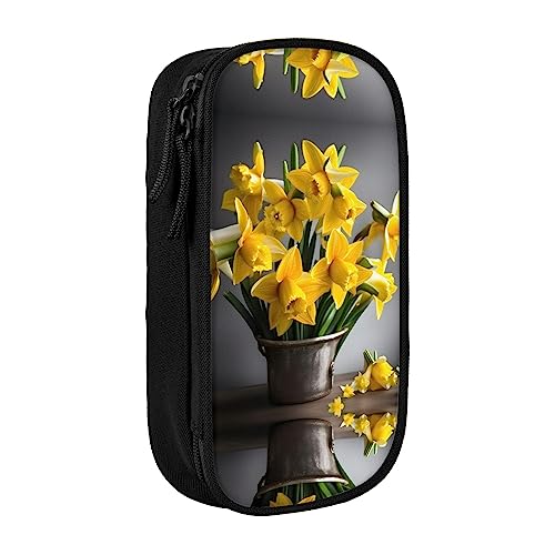 Federmäppchen mit Reißverschluss Große Kapazität Beutel Organizer für Büro Reise Halter Box Bouquet of Daffodils gedruckt von OdDdot