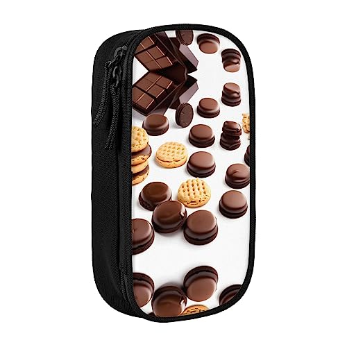 Federmäppchen mit Reißverschluss Große Kapazität Beutel Organizer für Büro Reise Halter Box-Cookies Lebensmittel Schokolade Chip Kekse gedruckt von OdDdot