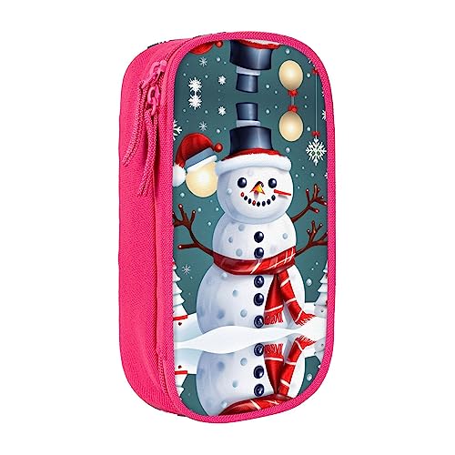 Federmäppchen mit Reißverschluss Große Kapazität Beutel Organizer für Büro Reise Halter Box-Weihnachten Happy Snowmans gedruckt von OdDdot